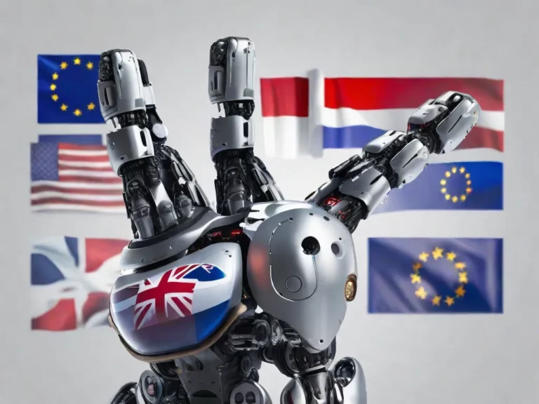 Fotos mao robotica ia bandeira europa