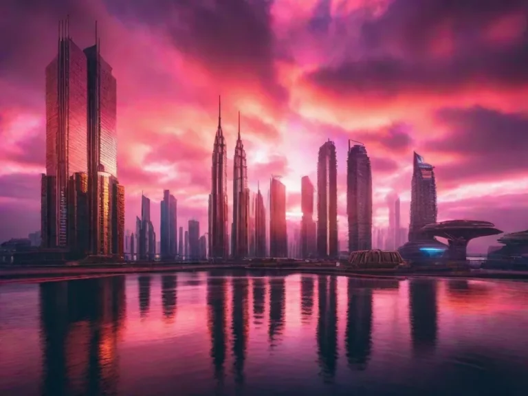 Fotos futurista cidade neon ai desenvolvimento