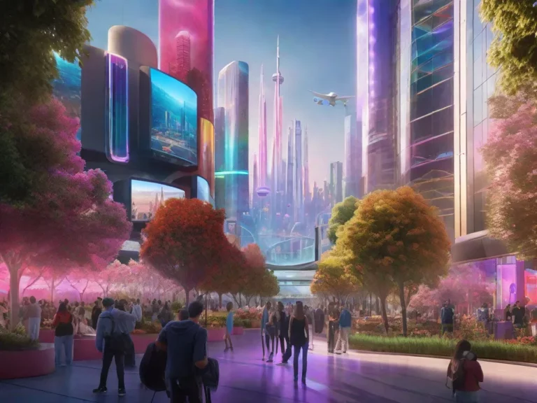 Fotos futurista cidade holografico google io 2024