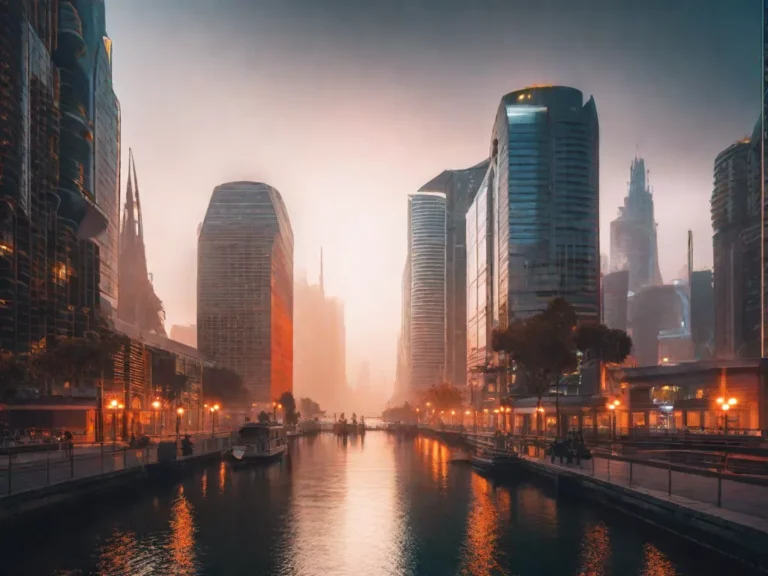 Fotos futurista cidade rede tecnologia IA crescimento