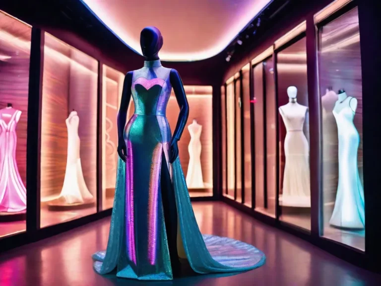 Fotos gown holografico ai futurista ethereal