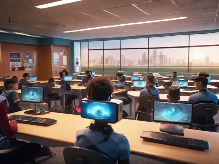Fotos sala realidade virtual ensino futurista