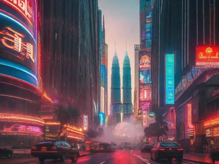 Fotos futurista cidade noturna perplexidade