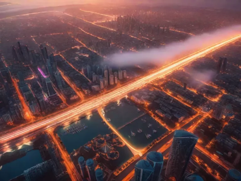 Fotos cidade futurista luzes arranha ceu qloo